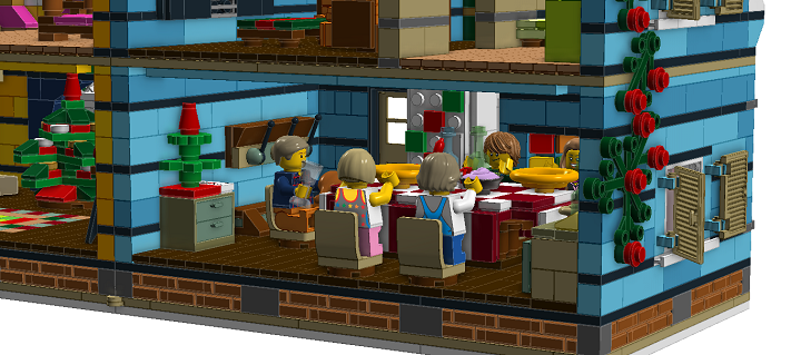 LEGO MOC - New Year's Brick 2014 - Новый Год в семейном доме: А пока наши друзья кушают, мы тихонько заглянем в остальные комнаты...