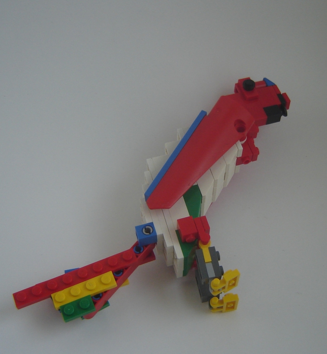 LEGO MOC - 16x16: Animals - Red-and-green Macaw: Вид без дерева.