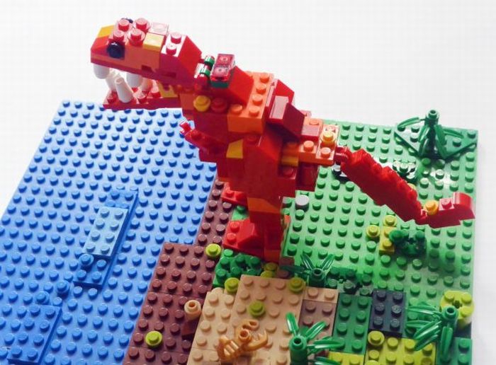 LEGO MOC - Jurassic World - Тираннозавр РЕКС на берегу озера! 