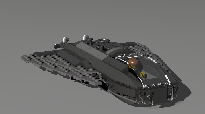 LEGO MOC - Submersibles - Подводный аппарат SM-4: Общий вид. Штырьки на 'крыльях' я пытался как-то скрыть, но варианты решения мне показались неудачными.