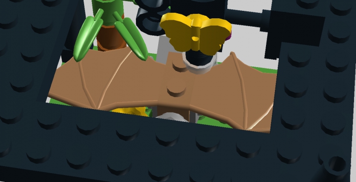 LEGO MOC - Battle of the Masters 'In cube' - КИНОСТУДИЯ: Крылья киви сверху. На второй камере сидит бабочка.