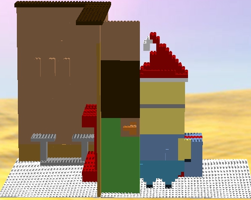 LEGO MOC - New Year's Brick 2016 - Миньйон Новогодний: Вид ззади.