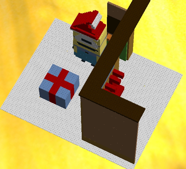 LEGO MOC - New Year's Brick 2016 - Миньйон Новогодний: Сверху.