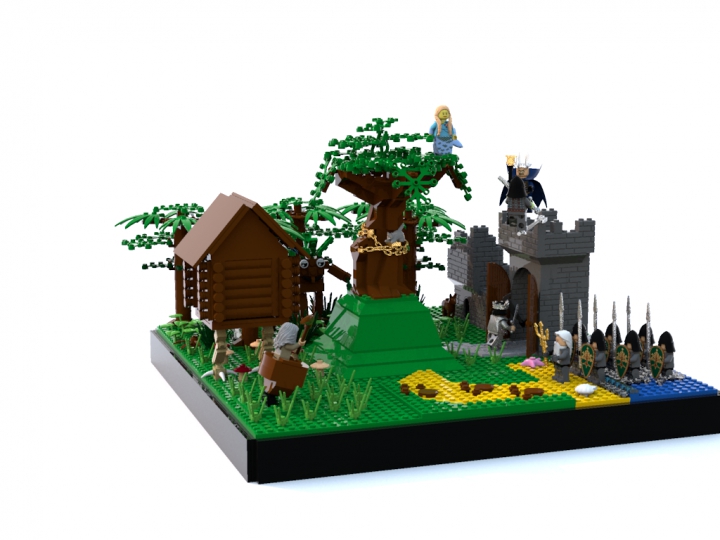 LEGO MOC - Russian Tales' Wonders - ...Одну я помню сказку эту.Поведаю теперь я свету... : У лукоморья дуб зелёный;<br />
Златая цепь на дубе том:<br />
И днём и ночью кот учёный<br />
Всё ходит по цепи кругом;