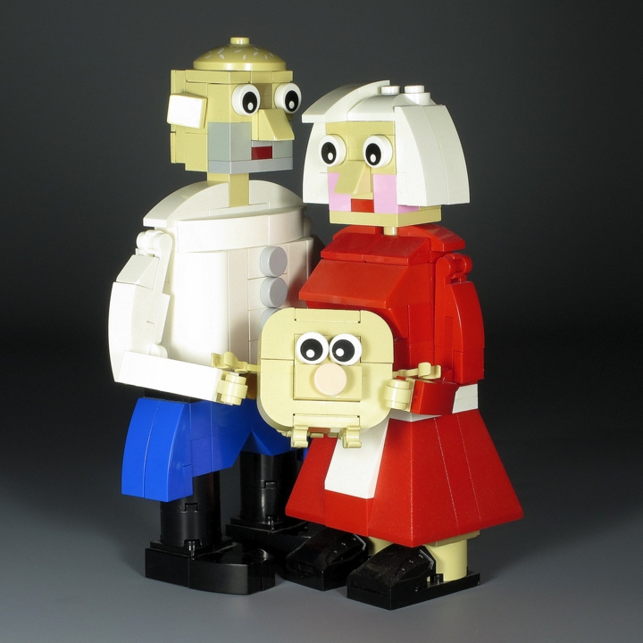LEGO MOC - 16x16: Chibi - Babushka, Dedushka & Kolobok: </i>'Let's live happily after!'<br><i><br />
('Давай жить долго и счастливо!')