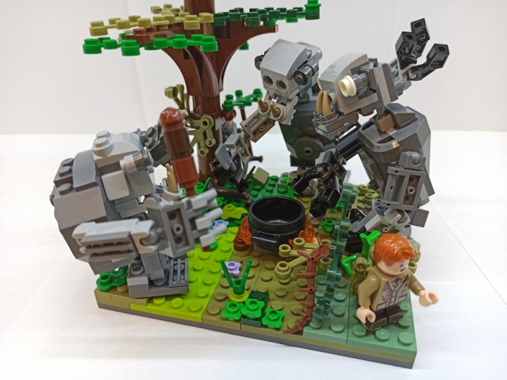 LEGO MOC - LEGO-конкурс 16x16: 'Иллюстрация' - Чудесное спасение: — Помалкивай, пугало! — взъярился Уильям.<br />
— Сам пугало! — не остался в долгу Том.