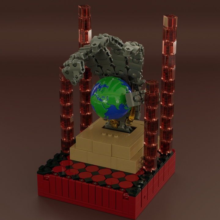 LEGO MOC - LEGO-contest 16x16: 'Cyberpunk' - 00_Intro.dx: </center> </i><br />
 <br><br />
Deus Ex - компьютерная игра студии Ion Storm, выпущенная в 2000 году и до сих пор являющаяся одной из самых известных игр в жанре киберпанка. В 2021 году как раз исполняется 20 лет с момента выхода дополненного издания игры.<br><br />
 <br><br />
В работе захотелось воссоздать кадры из небезызвестного вступительного ролика. Посмотреть его можно тут:<br />
 <br><br />
<iframe width='560' height='315' src='https://www.youtube.com/embed/zStn70Ot4r0' title='YouTube video player' frameborder='0' allow='accelerometer; autoplay; clipboard-write; encrypted-media; gyroscope; picture-in-picture' allowfullscreen></iframe><br />
 <br><br />
<br />
Предвидя вопросы, отмечу, что глобус сделан из пластикового техниковского мячика, на котором размещена декаль ;)<br />
<i><center>