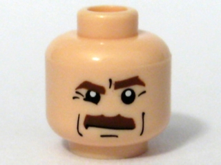 Bricker - Parte LEGO - 3626bpb0357 Minifig, Head Moustache Brown Bushy,  Brown Eyebrows, White Pupils Pattern - Blocked Open Stud