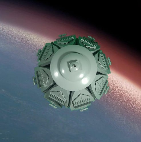 LEGO MOC - LEGO-конкурс 'Путь к звездам' - Космический корабль пришельцев: Вид на космический корабль сверху