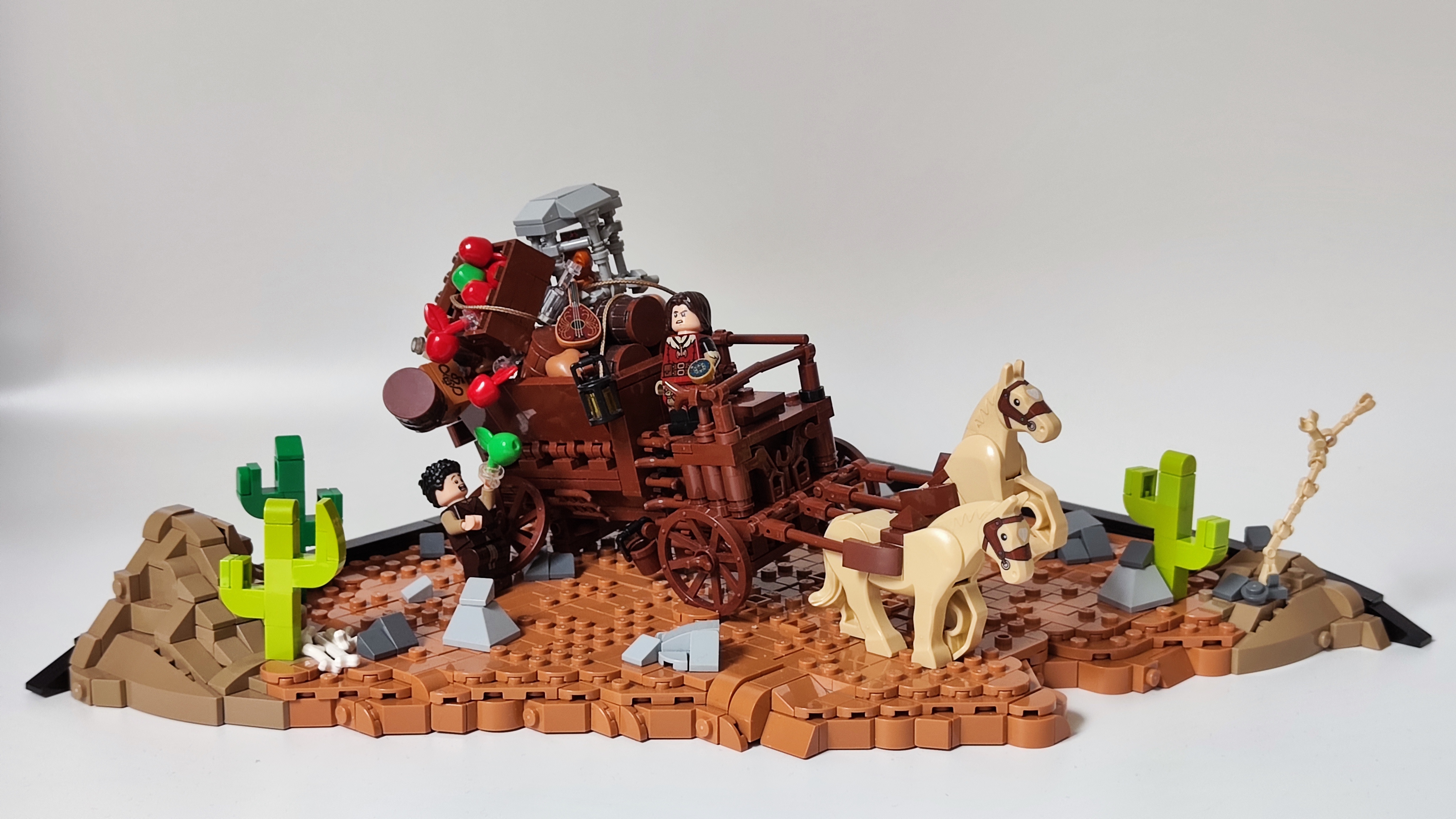 LEGO MOC - Путешествие на юг : Диорама построена в июле 2025 года на ежегодный средневековый конкурс Summer Joust. Я выбрал категорию Pick Your Poizon: нужно было создать работу на тему передвижения/транспортировки, и при этом соблюсти три из пяти предложенных критериев усложнения (по выбору).