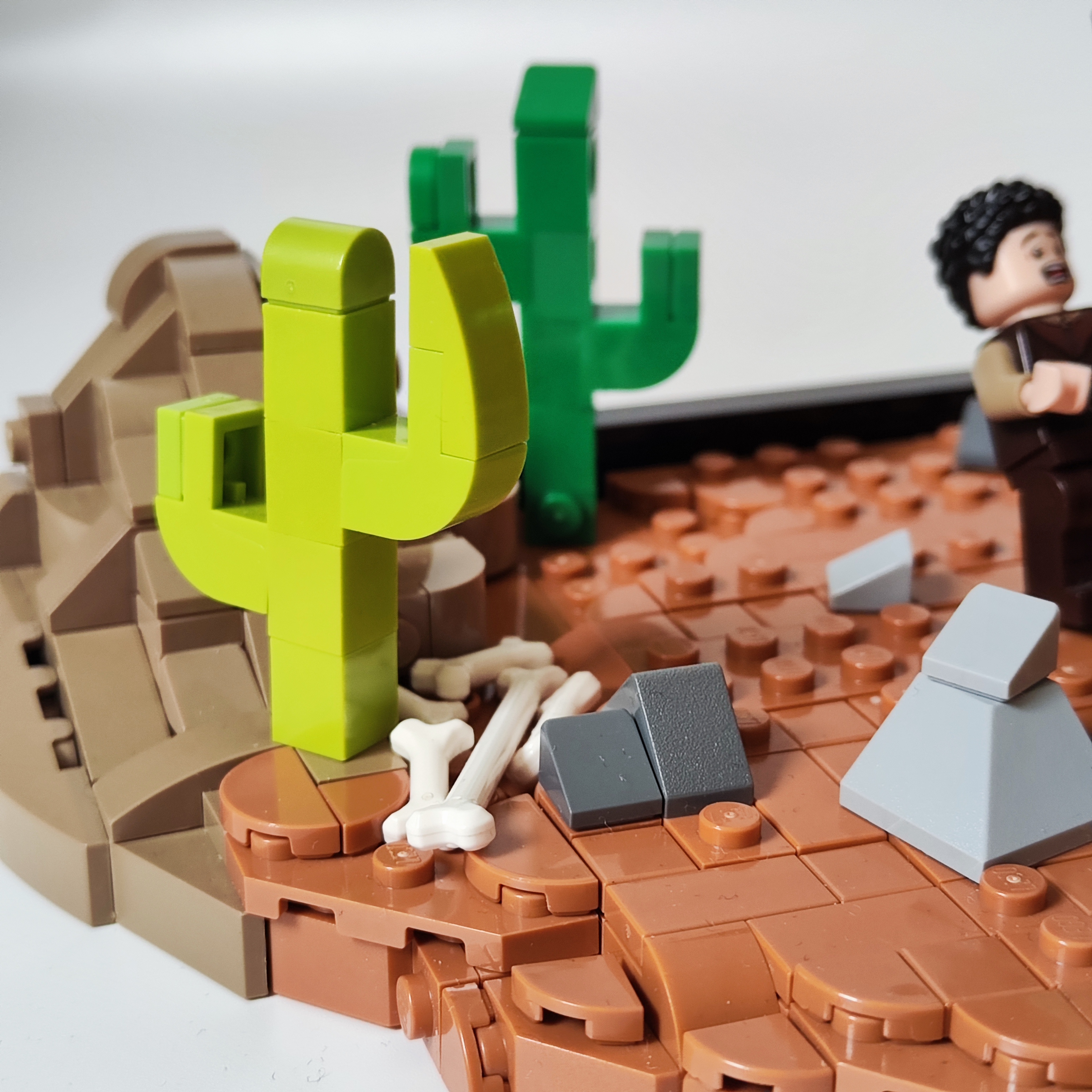 LEGO MOC - Путешествие на юг : Третий критерий - альтернатива (нельзя использовать детали растений по прямому назначению. Здесь я собрал довольно простые кактусы и засохшее деревце, но это всё равно стало интересным вызовом.